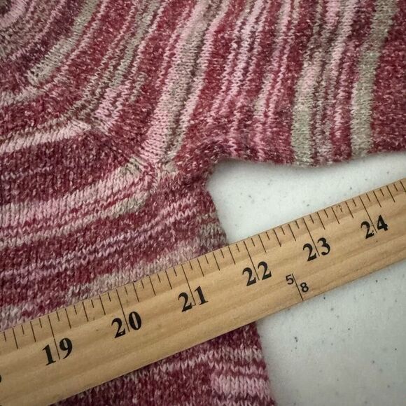 Columbia Striped Knit Hoodie Women’s Size XL Acrylic Blend V-Neck - Picture 5 of 8